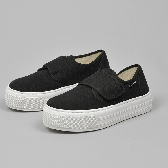Marimekko Black Marka Platform Canvas Strap Sneakers - Picture 1 of 10